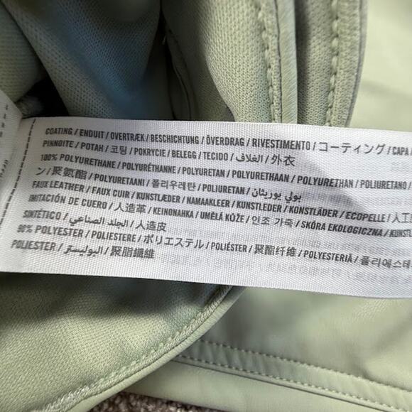 Abercrombie Curve Love Vegan Leather 90’s Straight Pants Sage Green Size 29 - Picture 4 of 8